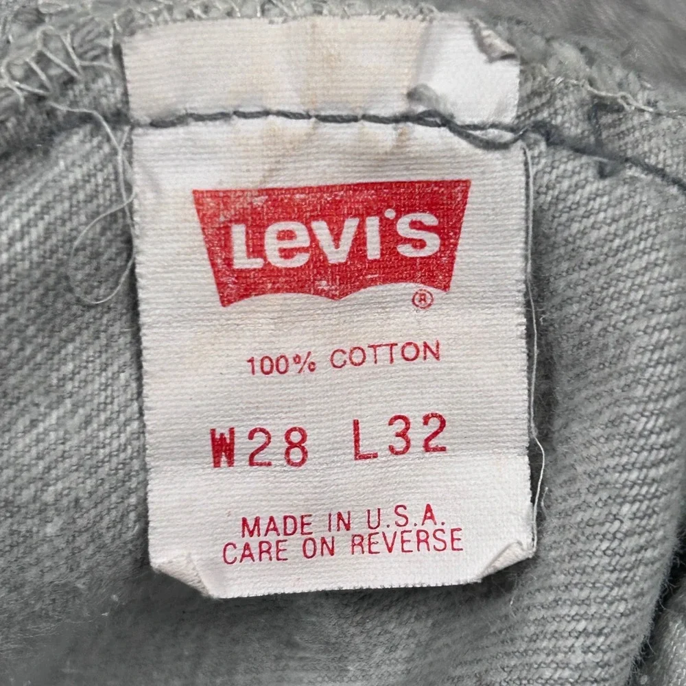 VTG 80s Levi's 501-0657 Gray Jeans Button Fly Mens 27x27 Cut Raw Hem Made in USA
